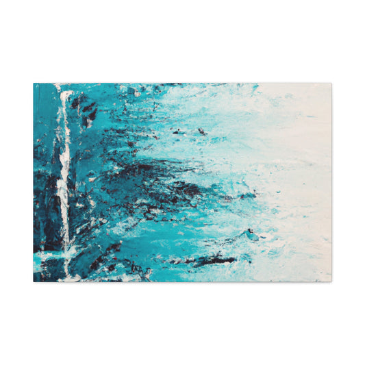 Aqua Frost- Abstract Canvas