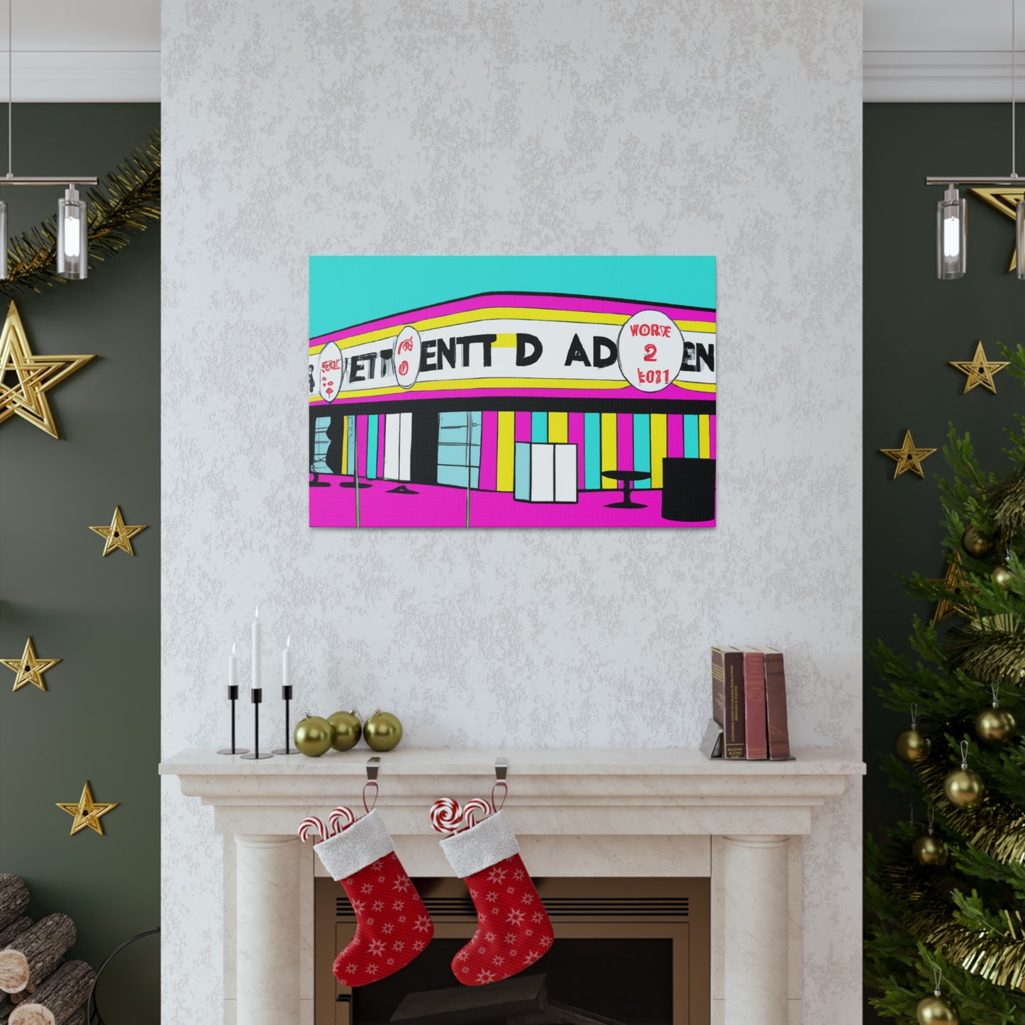 Radiant Rock n Roll Cafe - Canvas - Pop Art