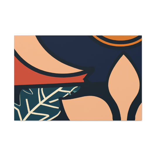Blue Curve - Midcentury Canvas
