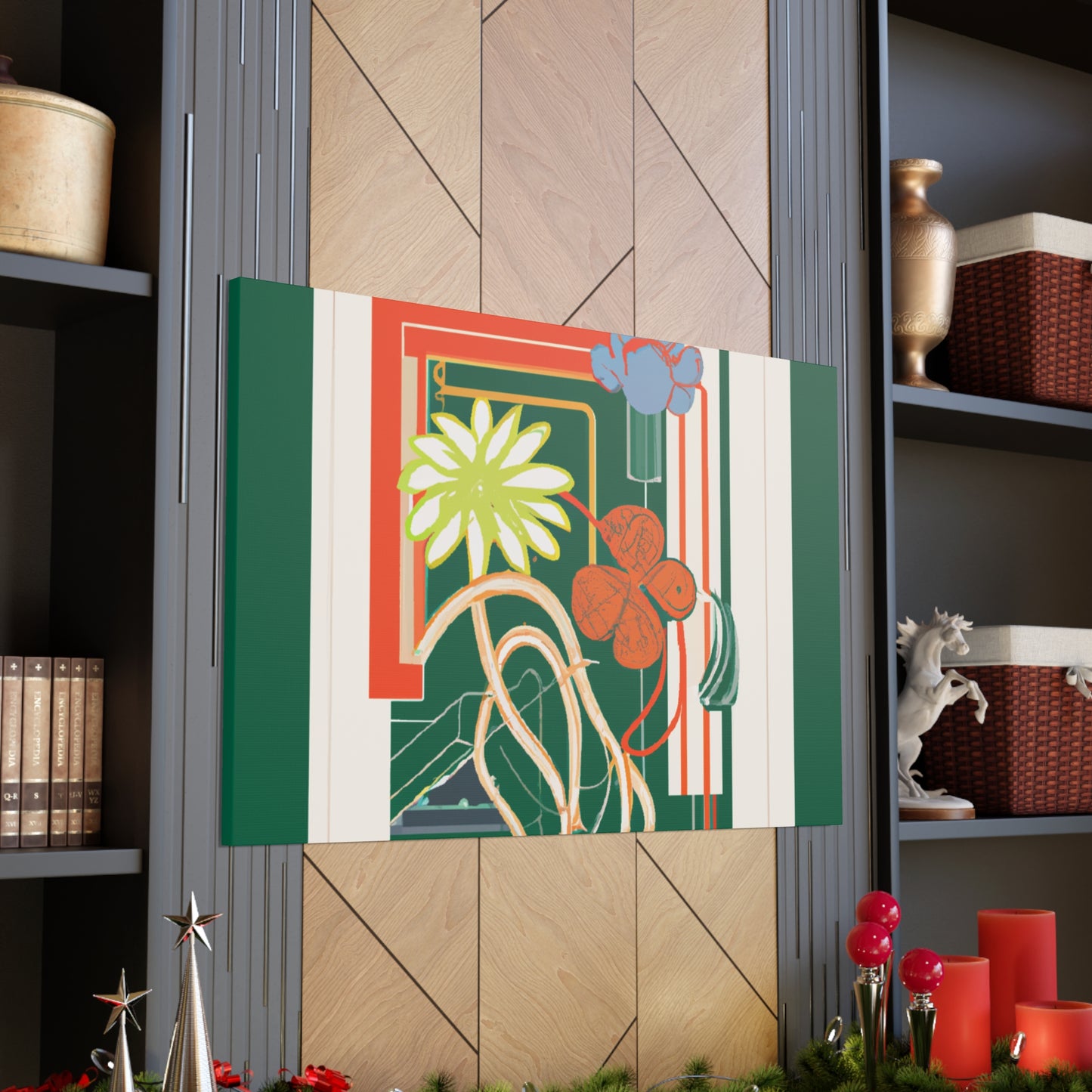 Dapple-furred Floral- Midcentury Canvas