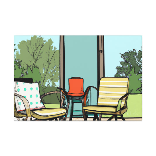 Vibrant Seagull- Midcentury - Canvas