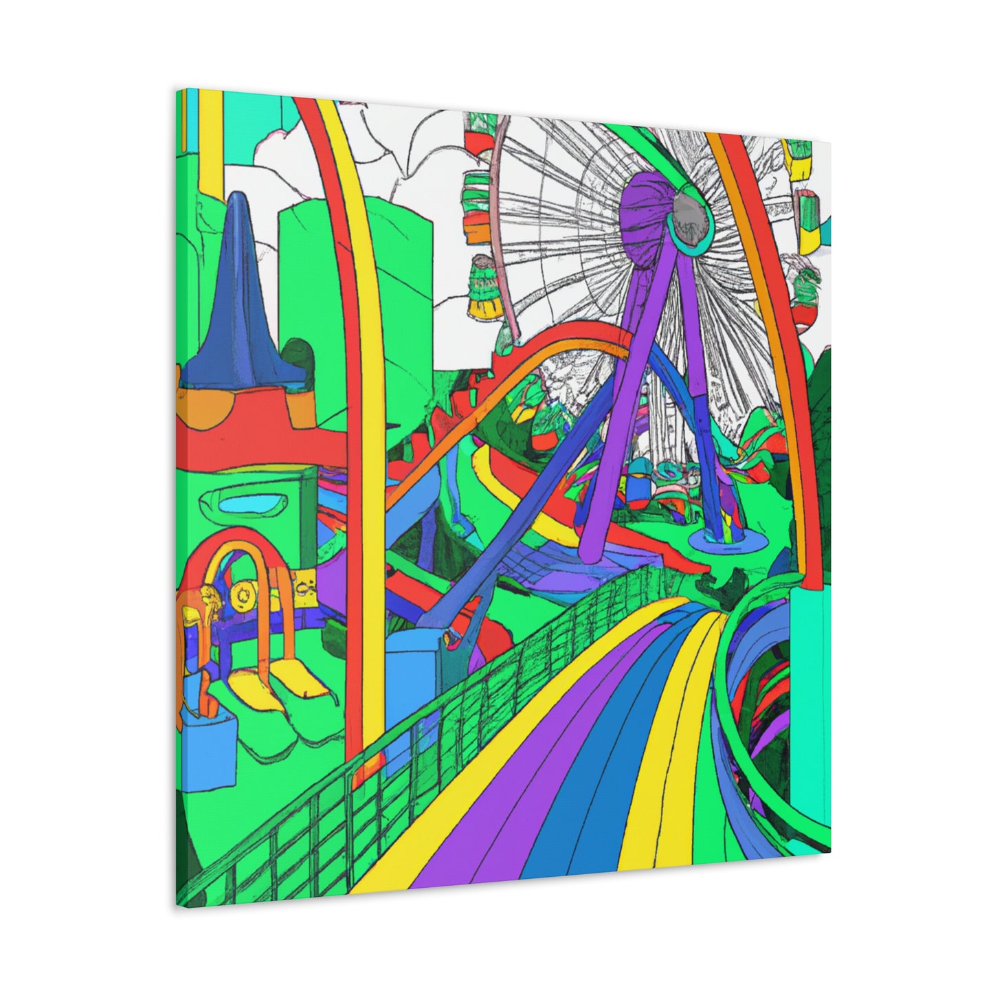 Ferris Paradise - Landscape - Amusement - Canvas