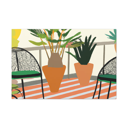 "Contrasting Comfort - Midcentury" - Canvas