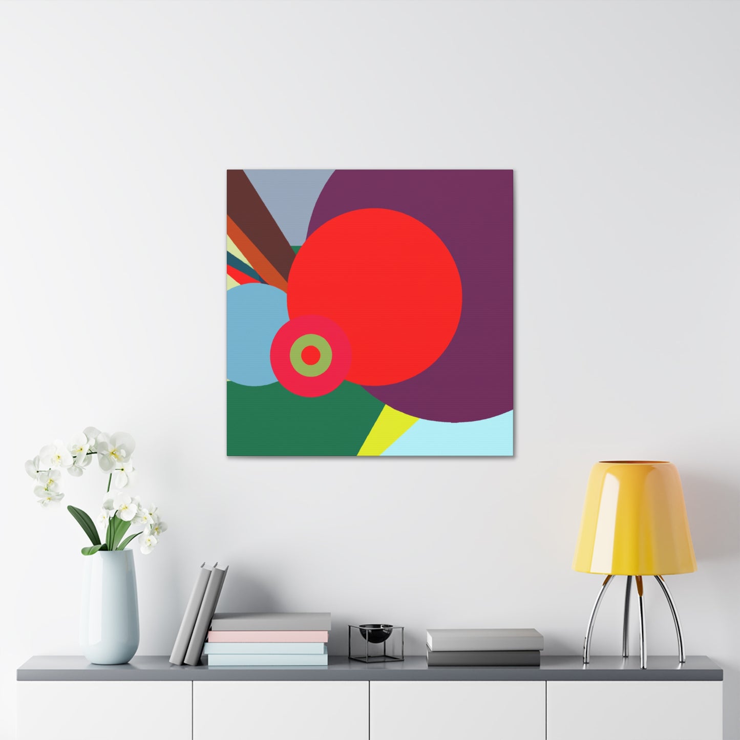 "Cheerful Vibes - Midcentury" - Canvas