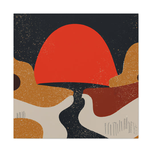 Orange Semi - Midcentury Canvas