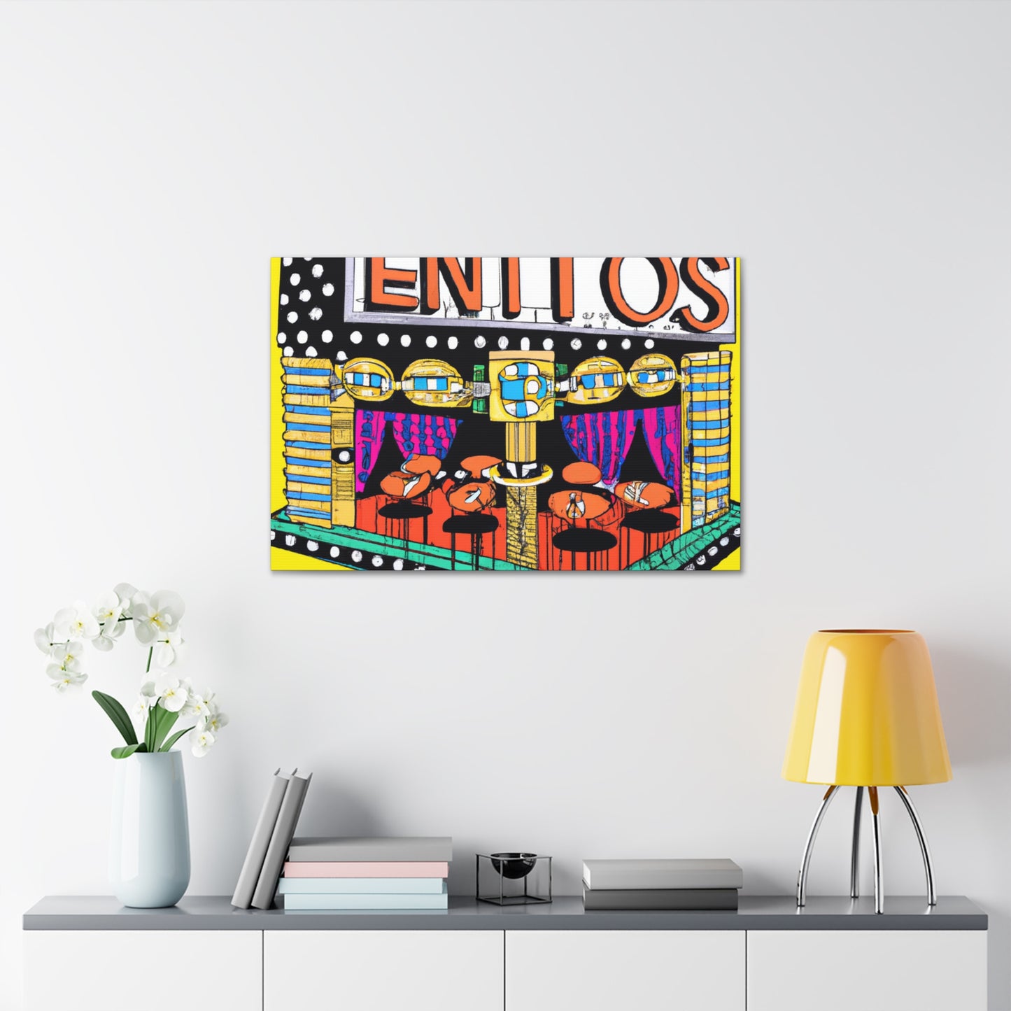Rocket Cow Drive-In Ice Cream Parlor - Canvas Pop Art Retro Music