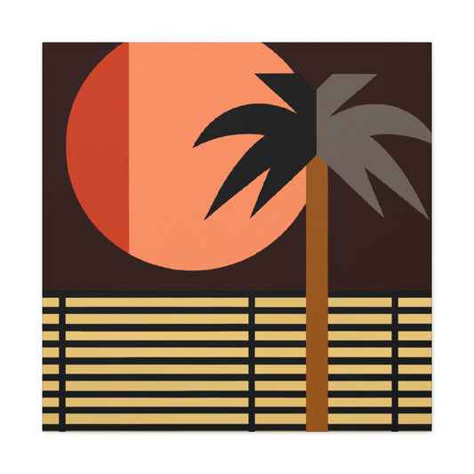 Moonlit Palm- Midcentury Canvas