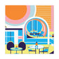 Umbrella Skyline - Midcentury - Canvas