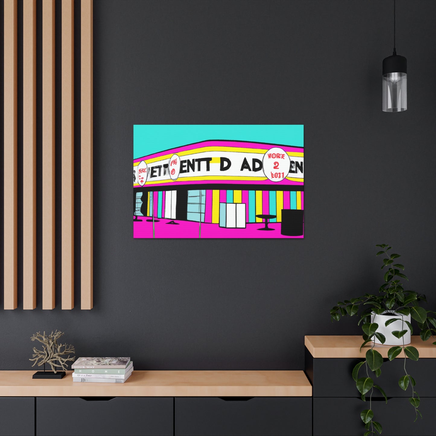 Radiant Rock n Roll Cafe - Canvas - Pop Art