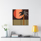 Moonlit Palm- Midcentury Canvas