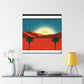 Vivid Hummingbird- Midcentury - Canvas