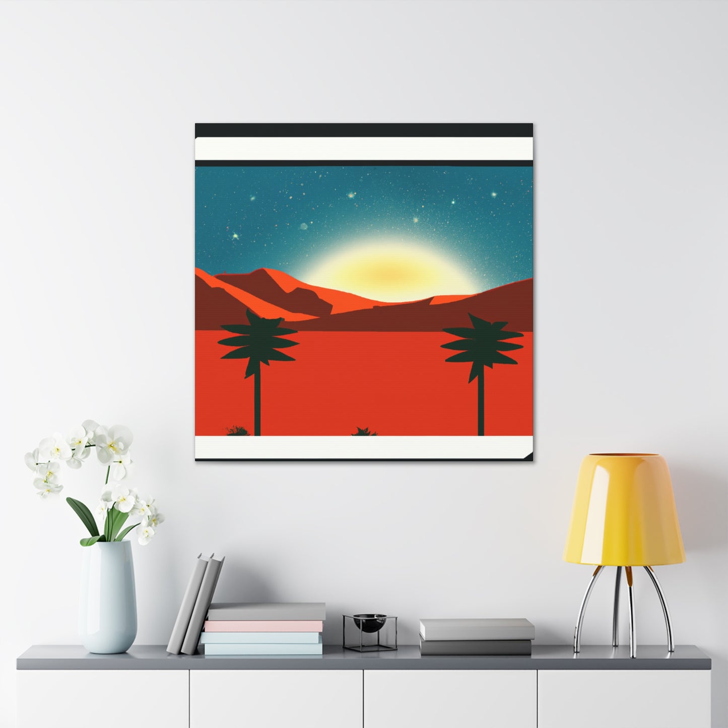 Vivid Hummingbird- Midcentury - Canvas