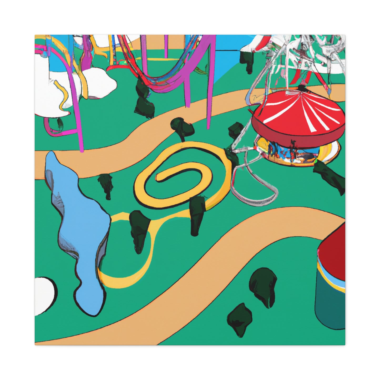 Verdant Vista - Landscape - Amusement - Canvas
