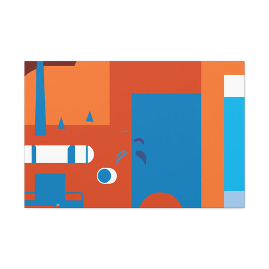 Blue Entry- Midcentury - Canvas