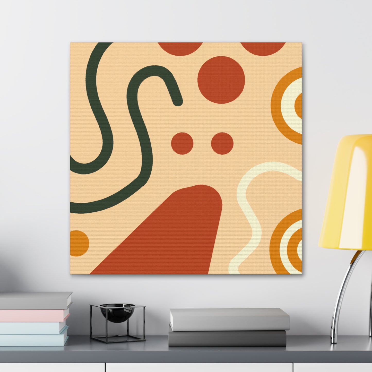 "Rustic Lunar Glow - Midcentury" - Canvas