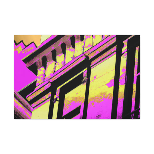The Galaxy Gate: An Art Deco inspired monument showcasing a reflective archway set deep in a vault of sparkling stars. - Canvas