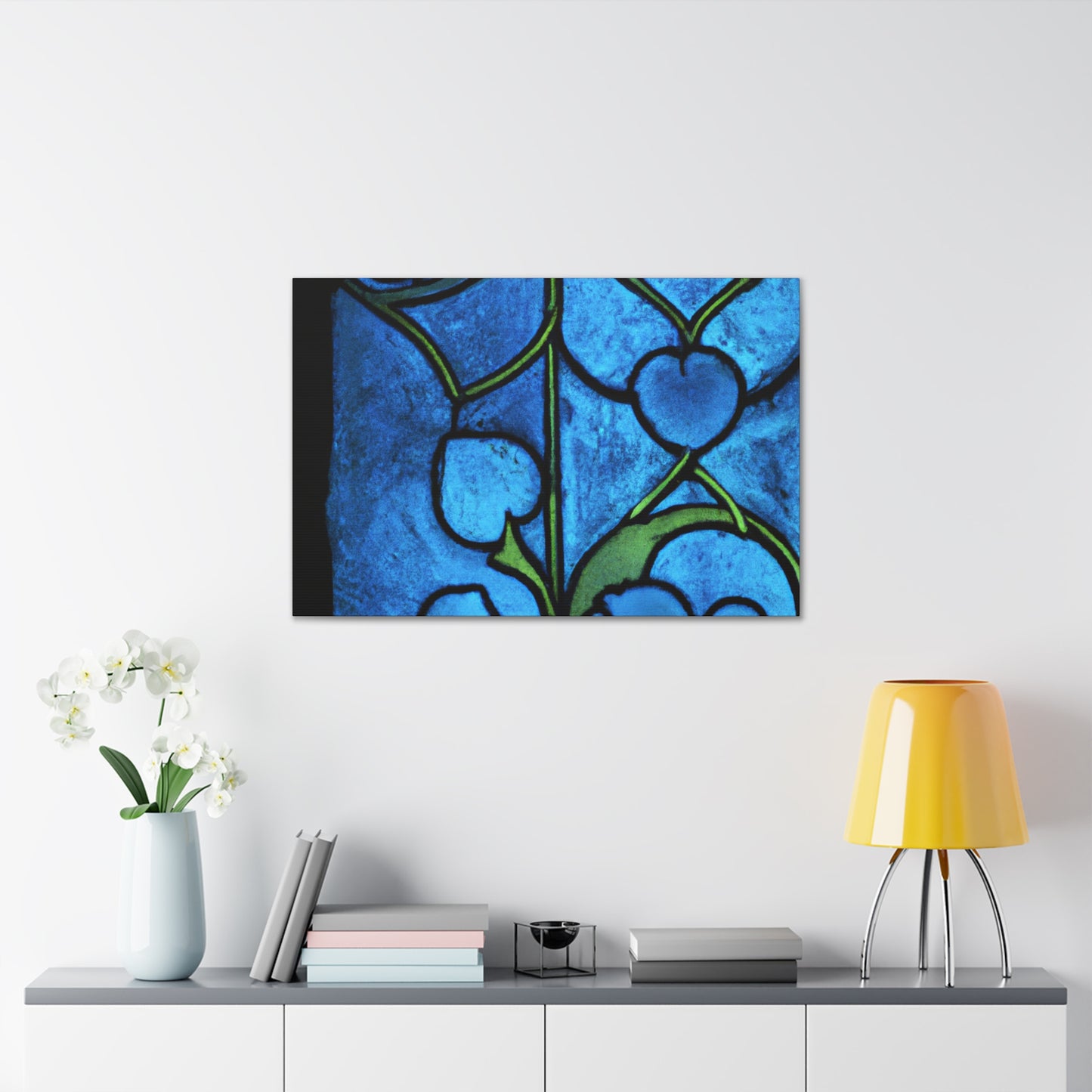 "Blue Petals" - Glass Canvas