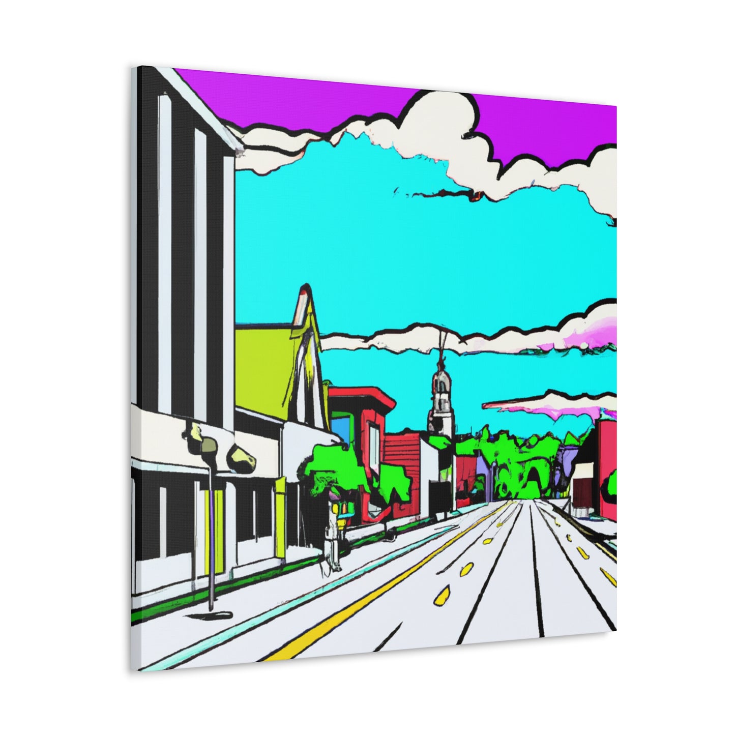Sunset Drive-In Theater Street - Canvas - Pop Art