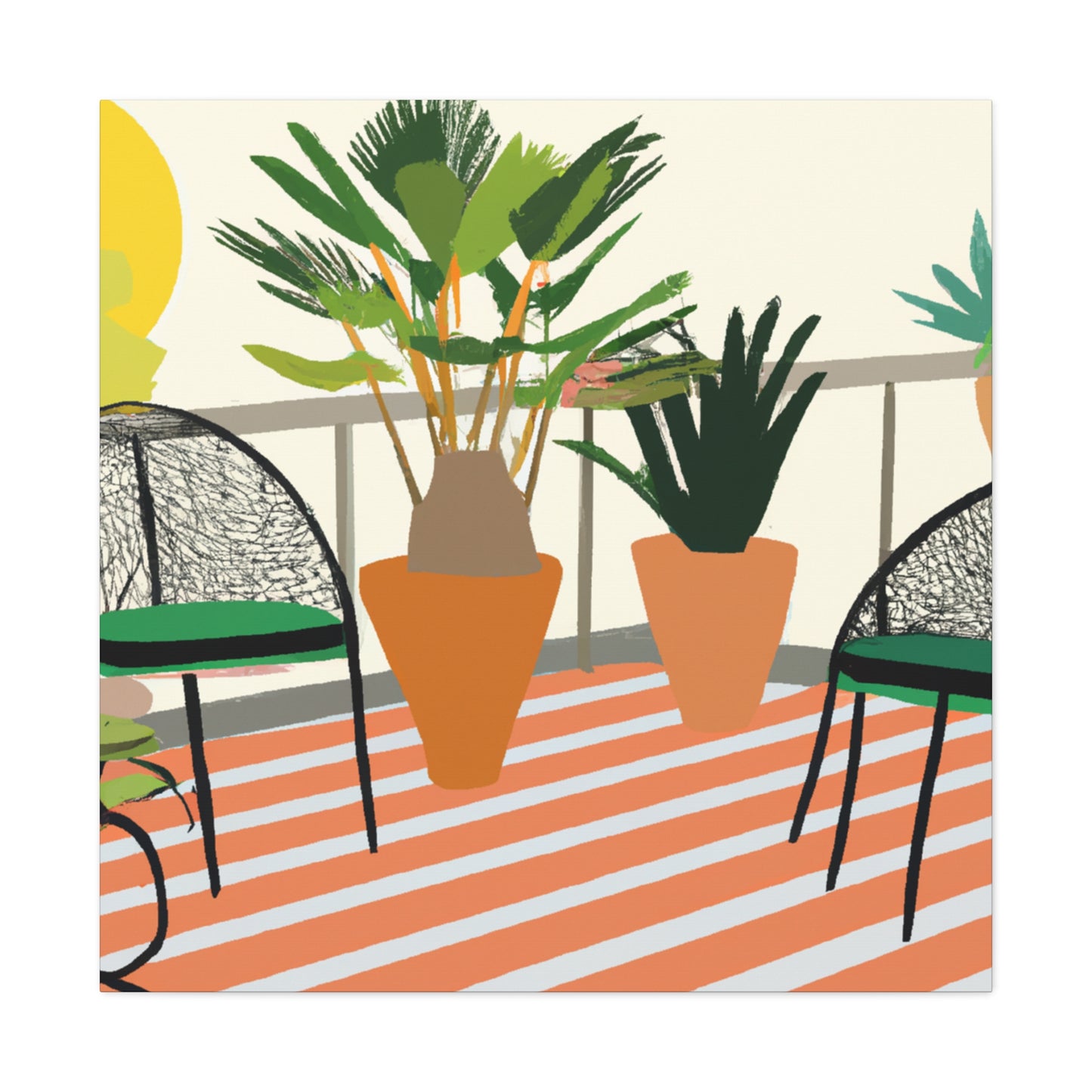 "Contrasting Comfort - Midcentury" - Canvas