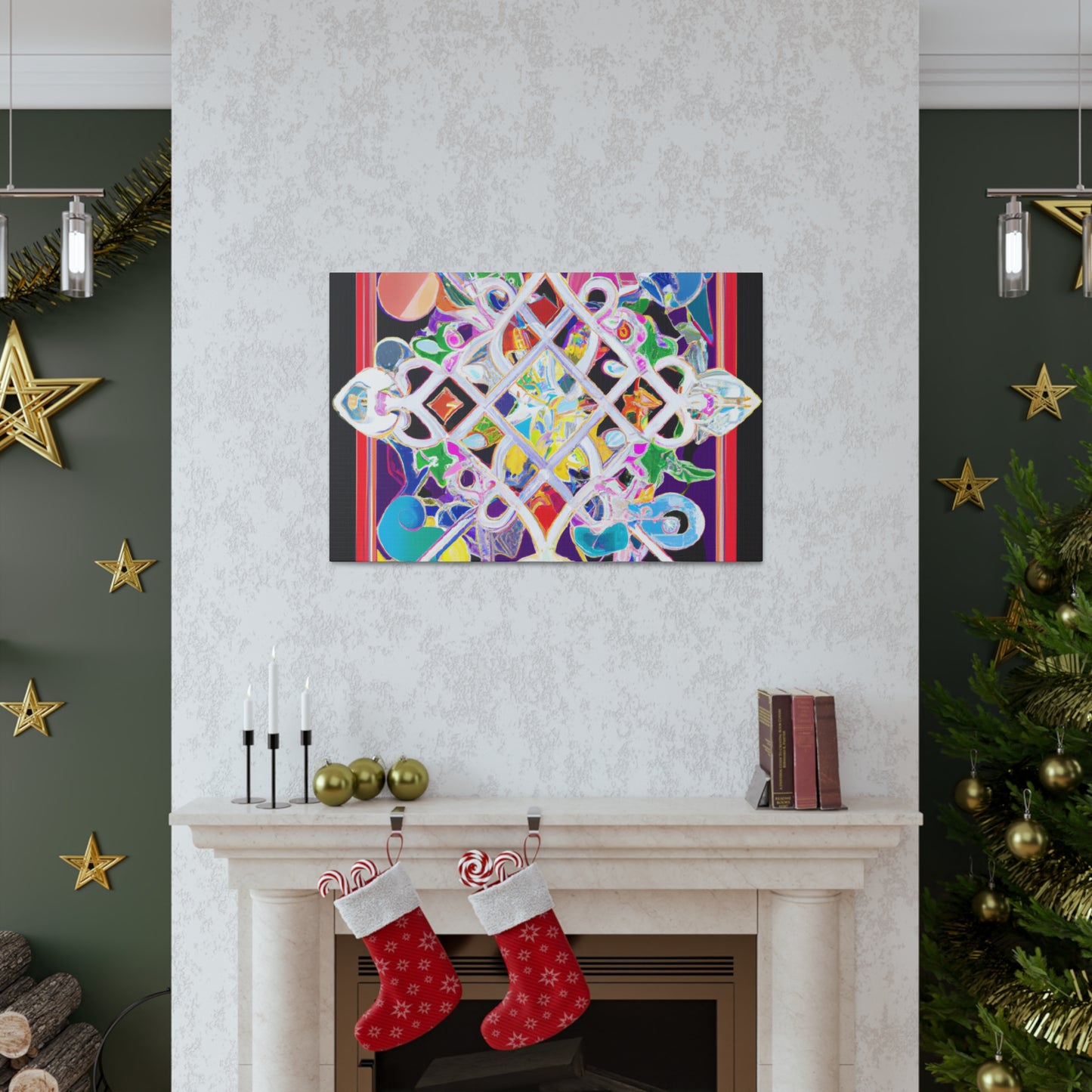 Jewel Snowflake- Glass Canvas