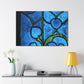 "Blue Petals" - Glass Canvas
