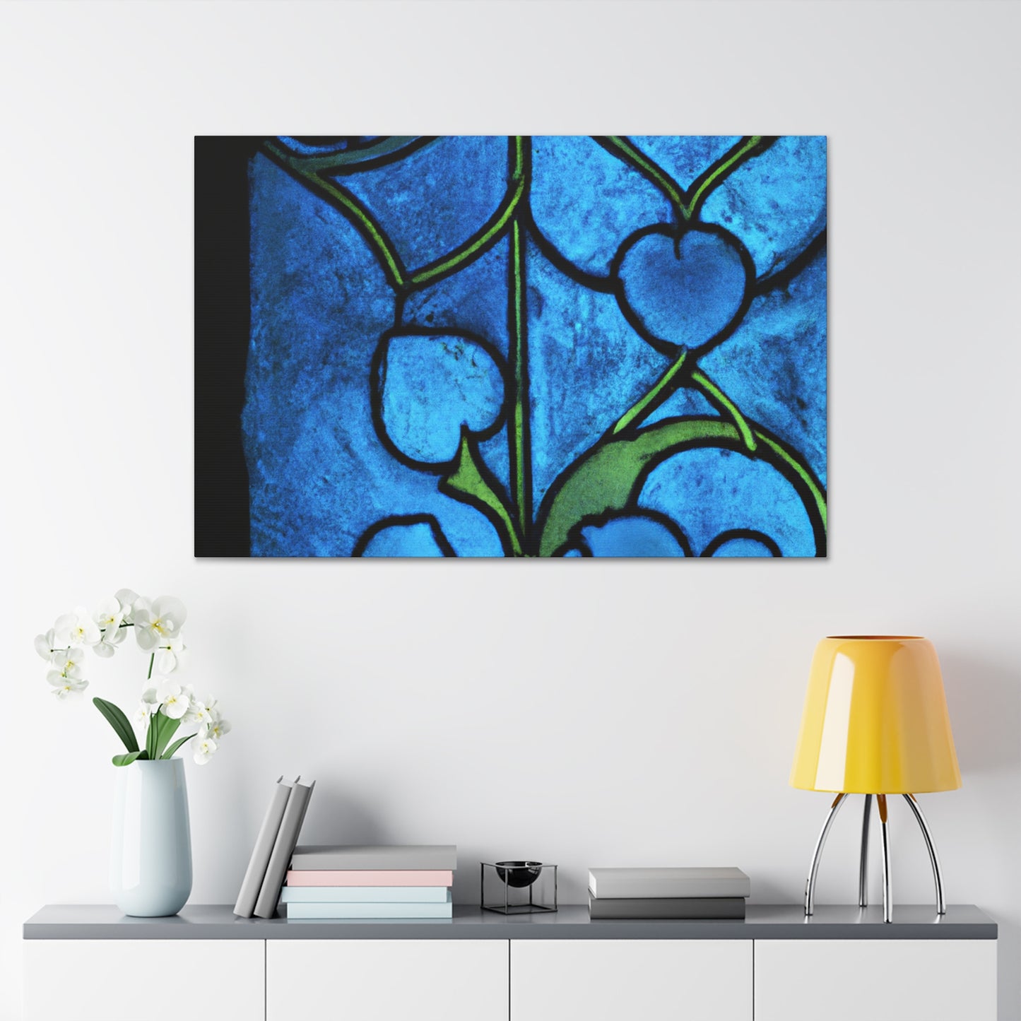 "Blue Petals" - Glass Canvas