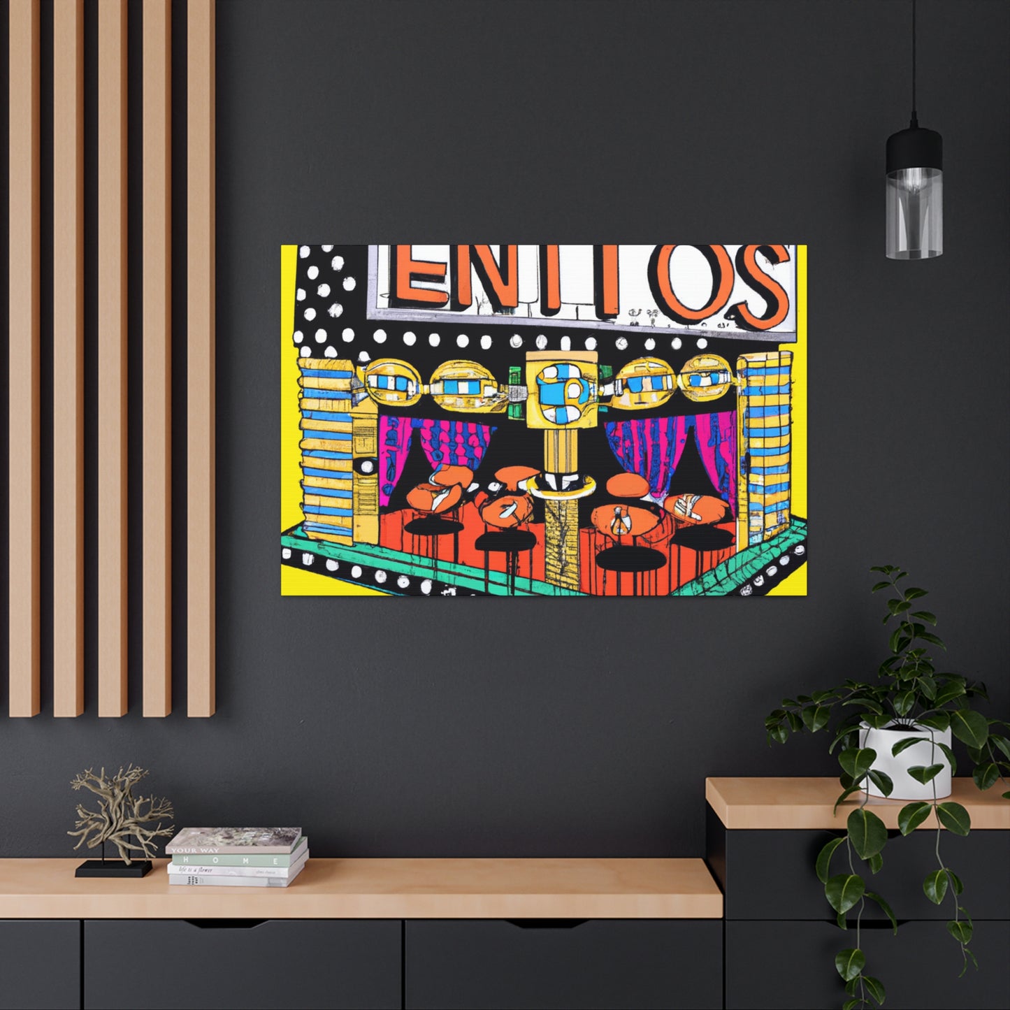 Rocket Cow Drive-In Ice Cream Parlor - Canvas Pop Art Retro Music
