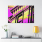 The Galaxy Gate: An Art Deco inspired monument showcasing a reflective archway set deep in a vault of sparkling stars. - Canvas