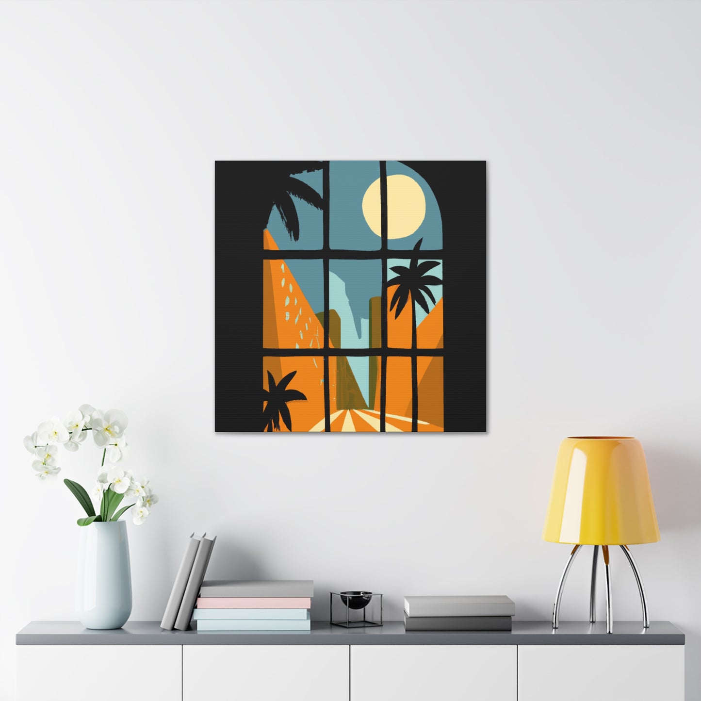 Metallic Bloom - Midcentury - Canvas