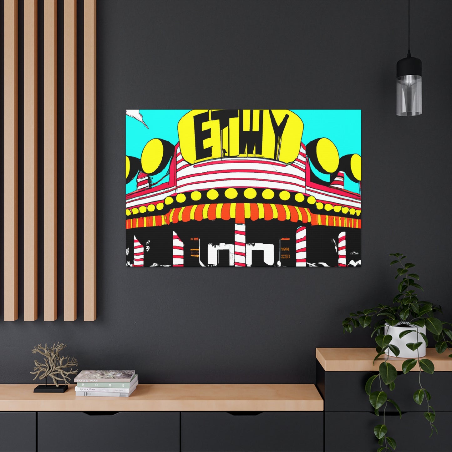 Rock 'n' Roll Drive-In Diner. - Pop Art Canvas