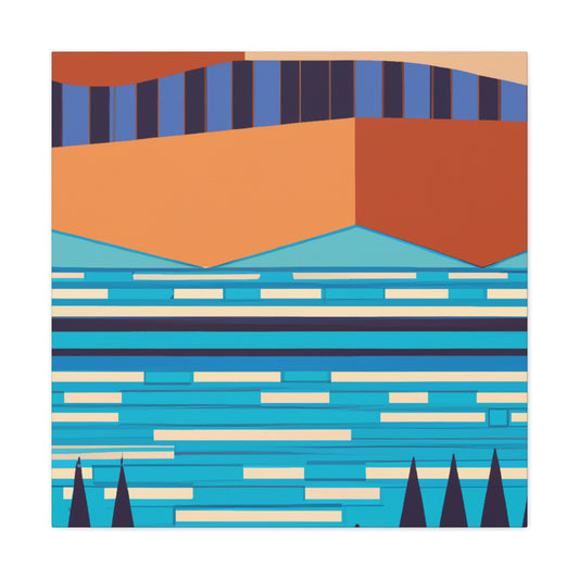 Aqua Pupil - Midcentury Canvas