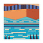 Aqua Pupil - Midcentury Canvas