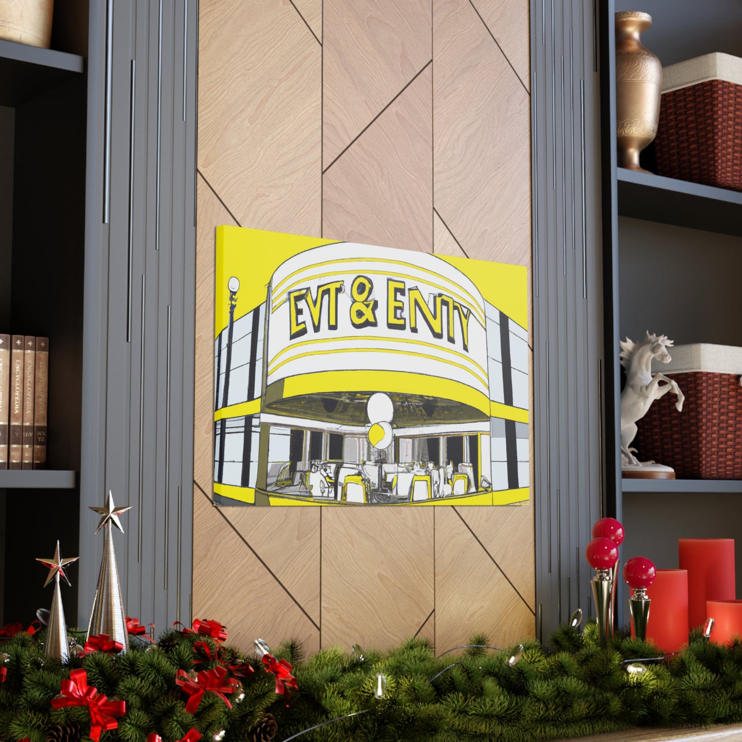 The Jiving Jukebox Cafe - Retro Music Pop Art Canvas