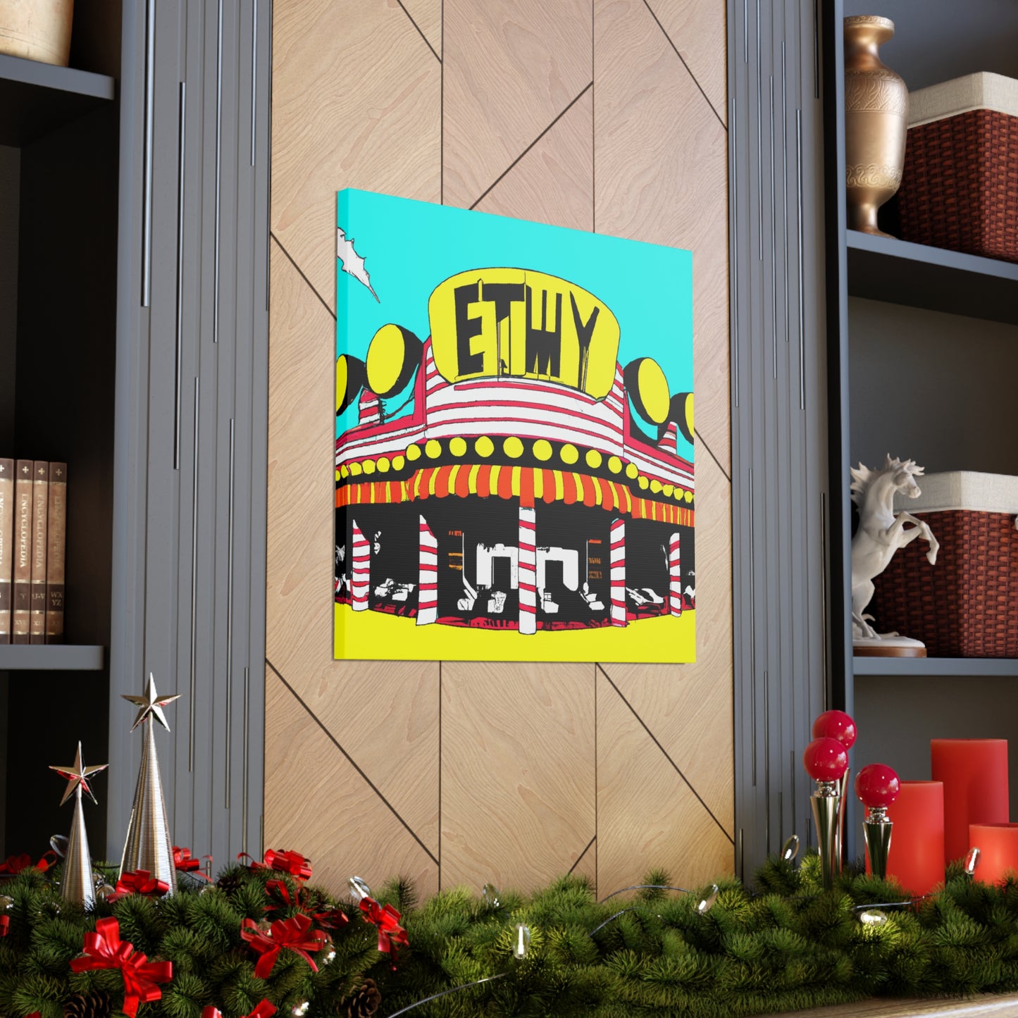 Rock 'n' Roll Drive-In Diner. - Pop Art Canvas