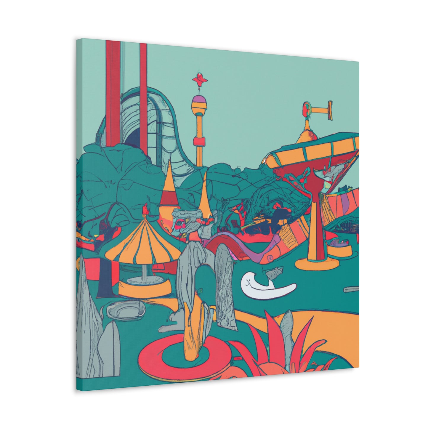 Growtopia - Landscape - Amusement - Canvas