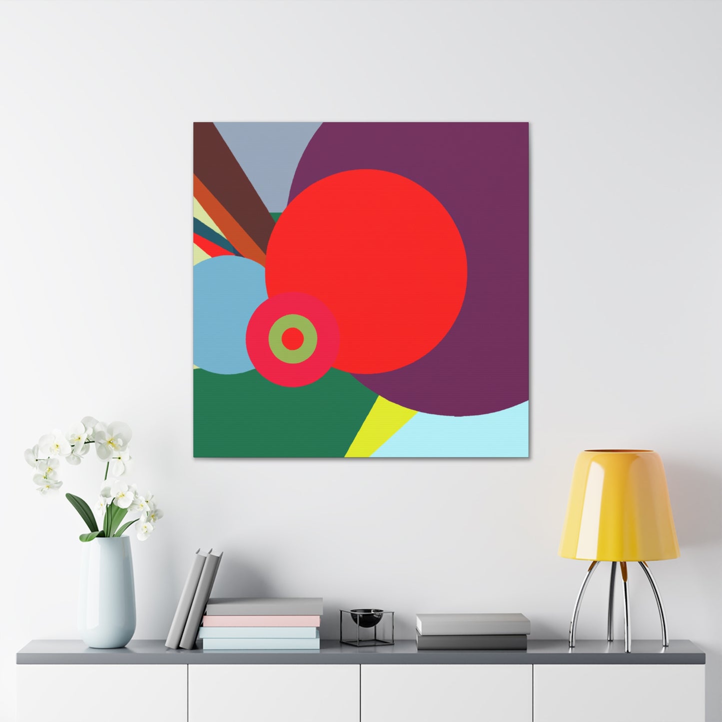 "Cheerful Vibes - Midcentury" - Canvas