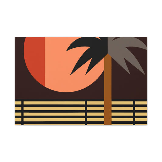 Moonlit Palm- Midcentury Canvas