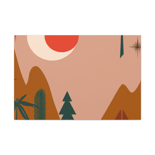 Vintage Flower Pattern- Midcentury - Canvas
