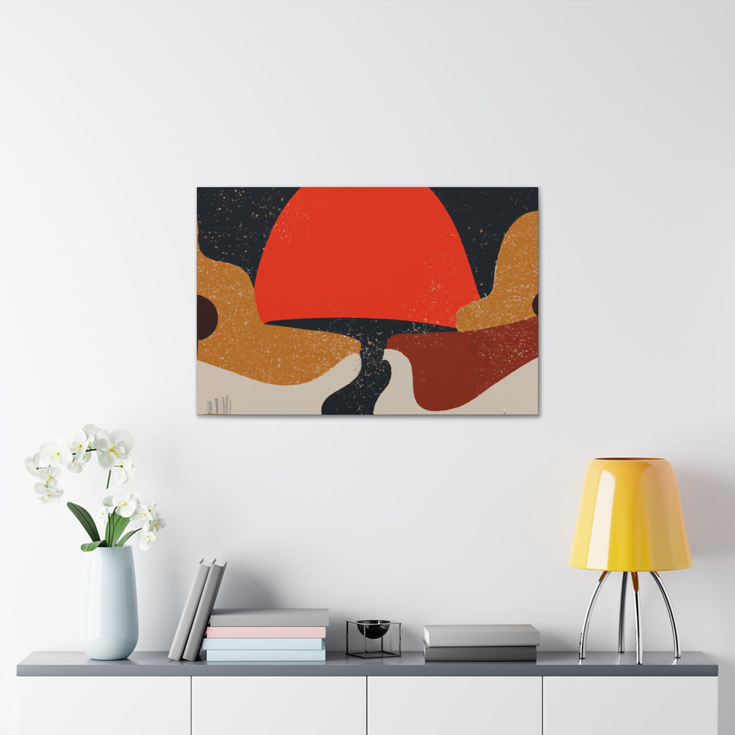 Orange Semi - Midcentury Canvas