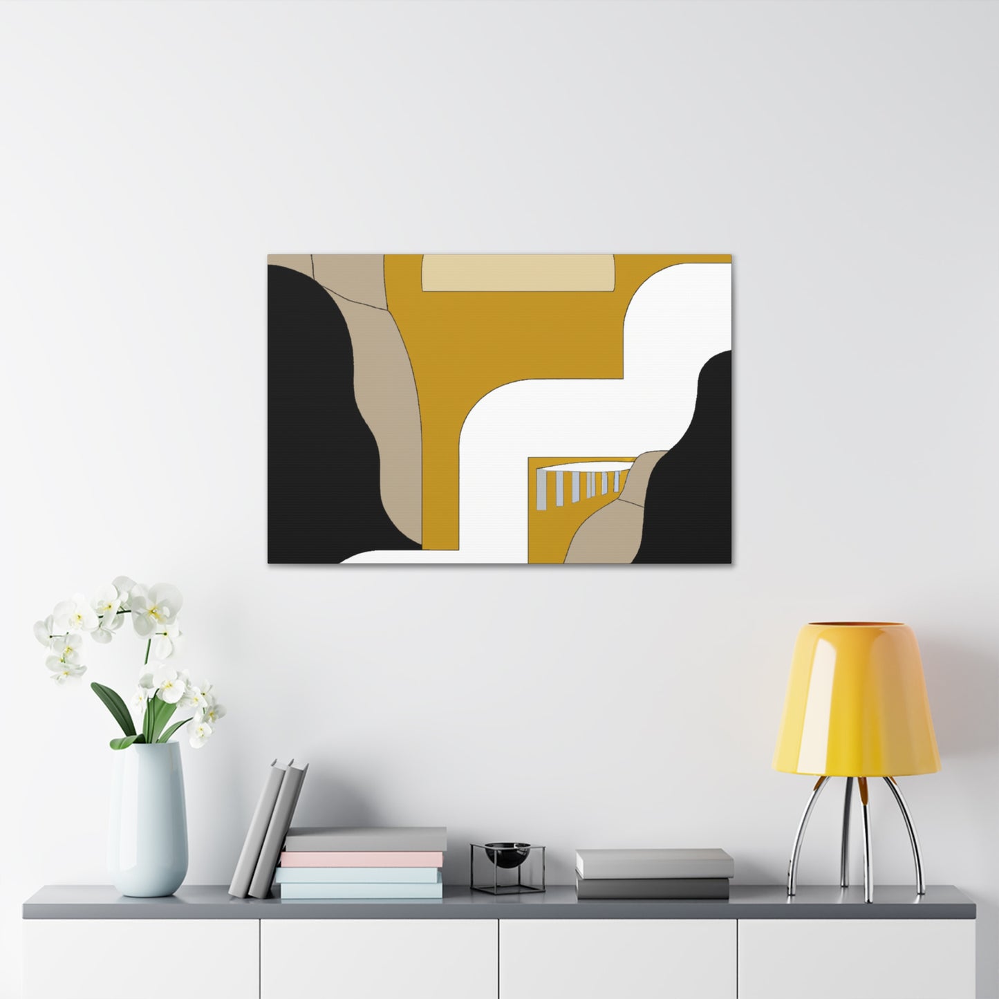 Sloping Staircase - Midcentury Canvas