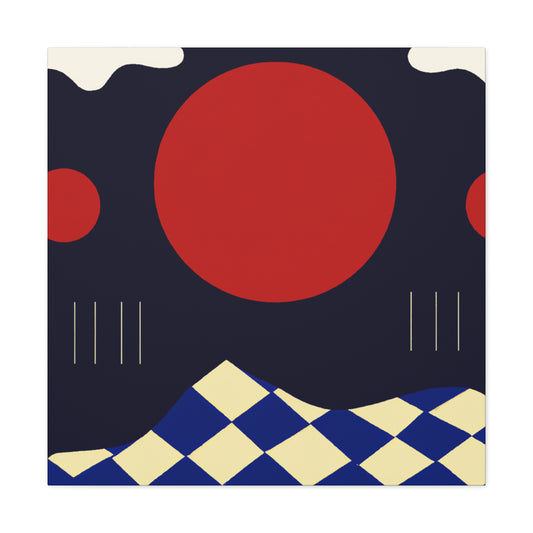 Red Sun - Midcentury Canvas