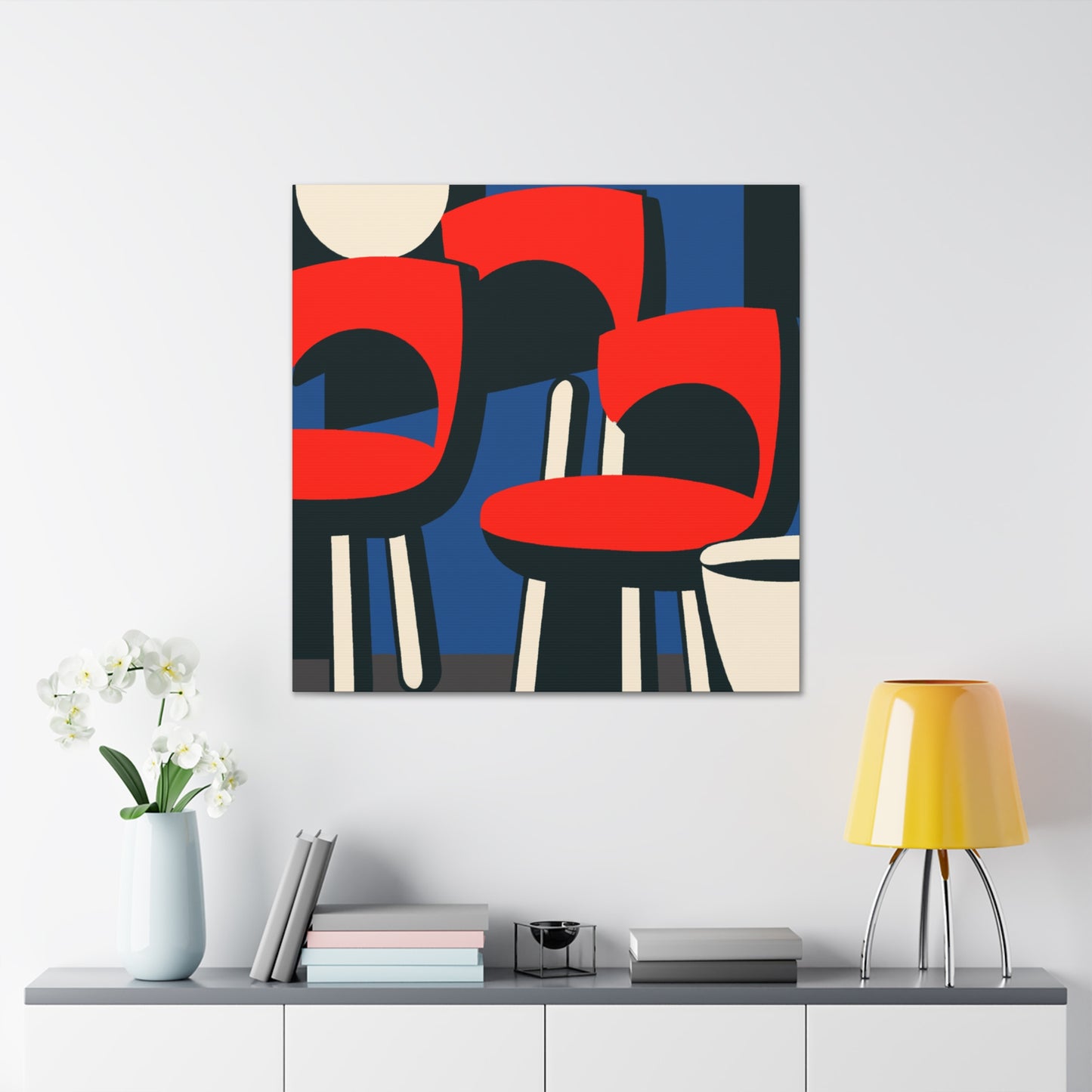 Vibrant Reflections - Midcentury - Canvas
