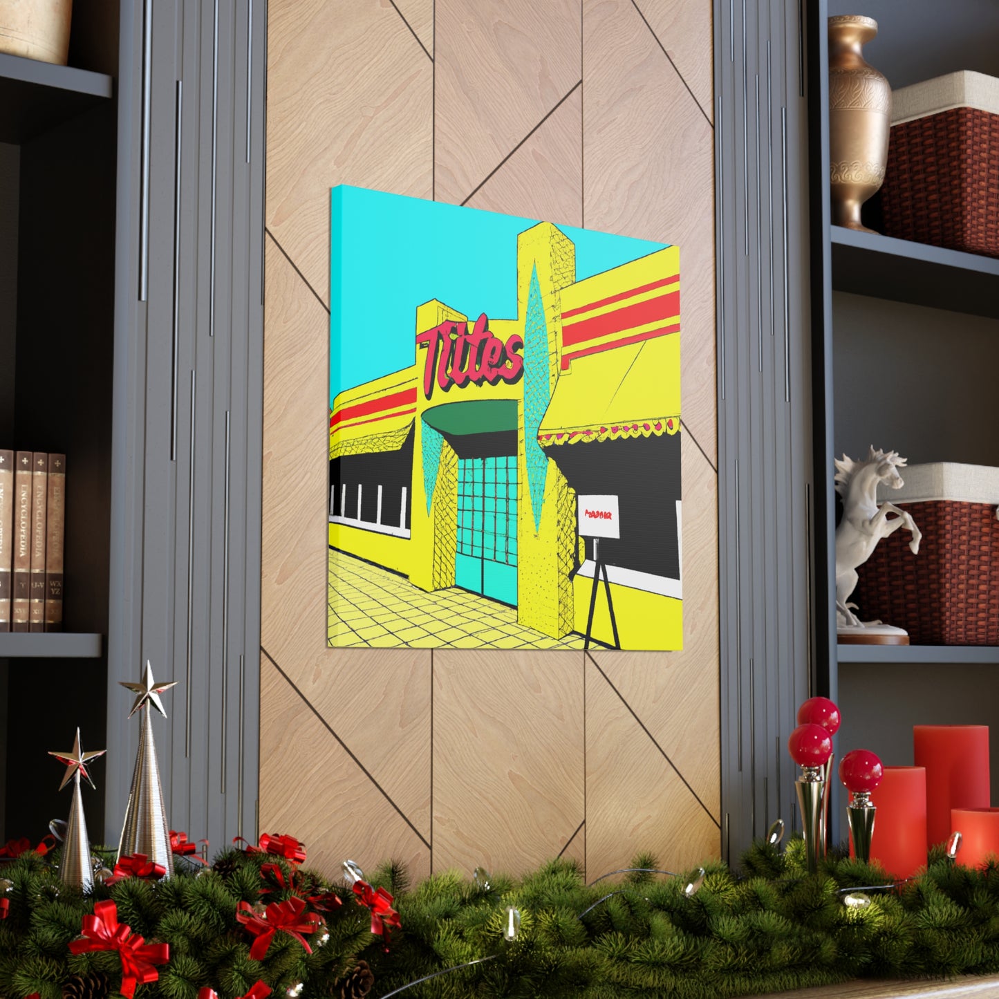 "Happy Wheels Tire Shop." - Canvas - Pop Art