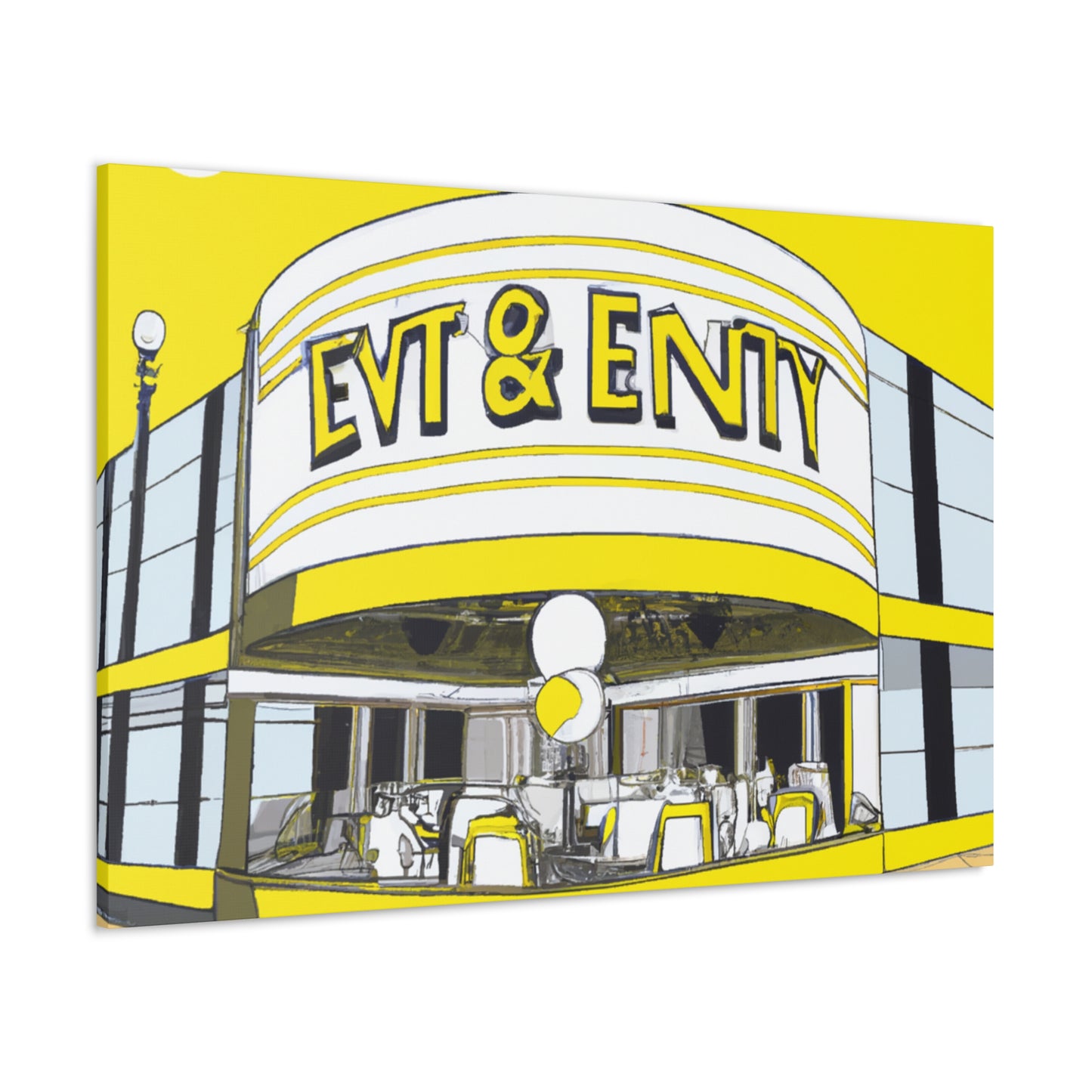 The Jiving Jukebox Cafe - Retro Music Pop Art Canvas