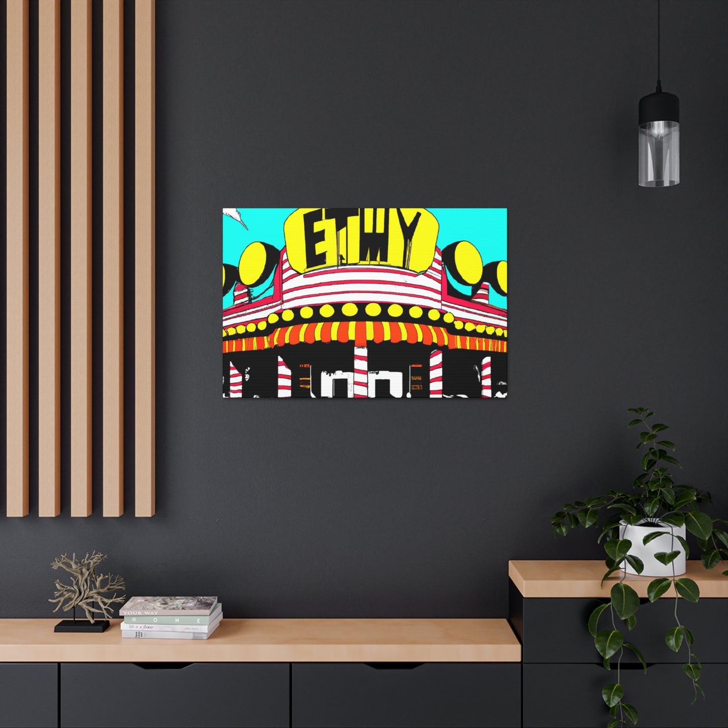 Rock 'n' Roll Drive-In Diner. - Pop Art Canvas