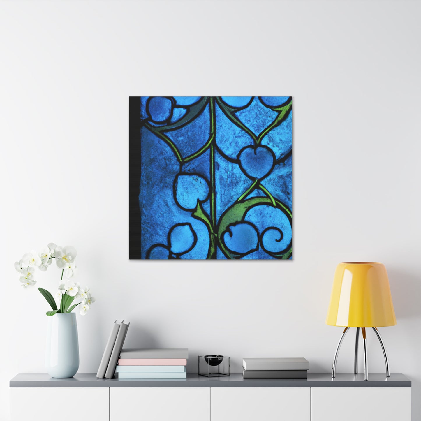 "Blue Petals" - Glass Canvas