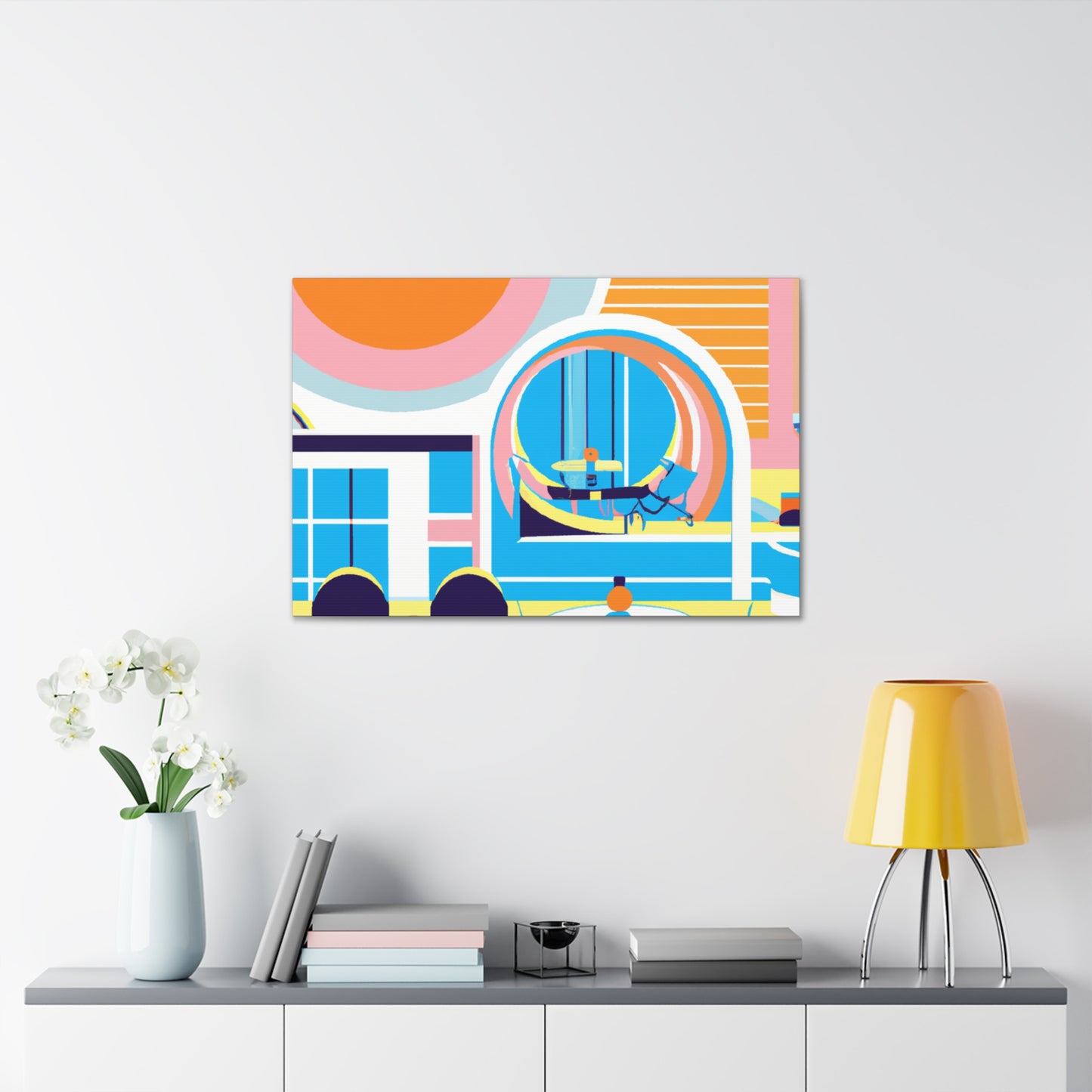 Umbrella Skyline - Midcentury - Canvas