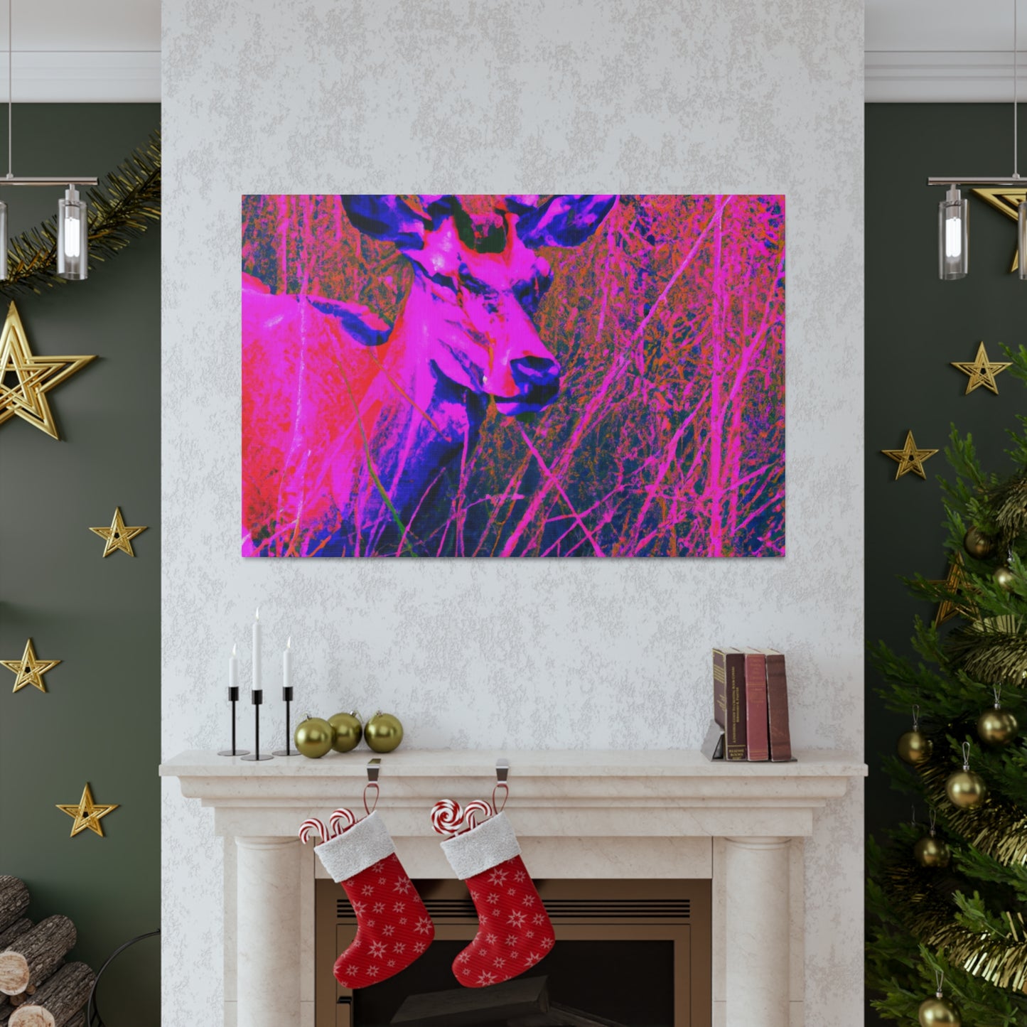 Pink Deer - Canvas - Wildlife