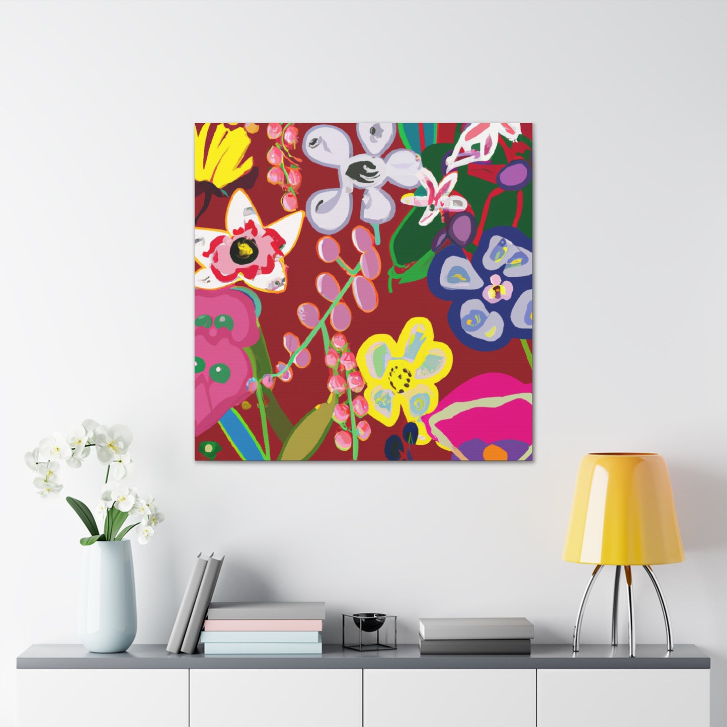 Raspberry Rose - Floral - Canvas
