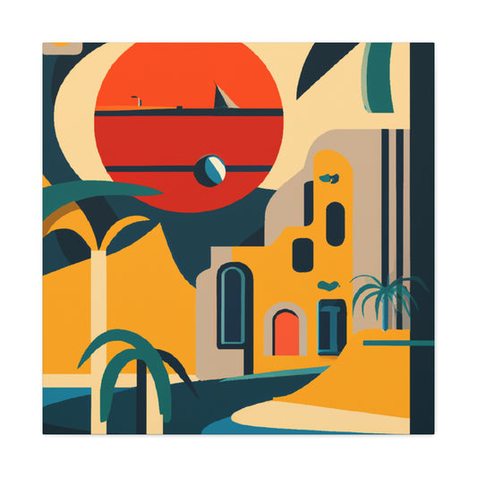 Atomic Sunrise - Midcentury - Canvas